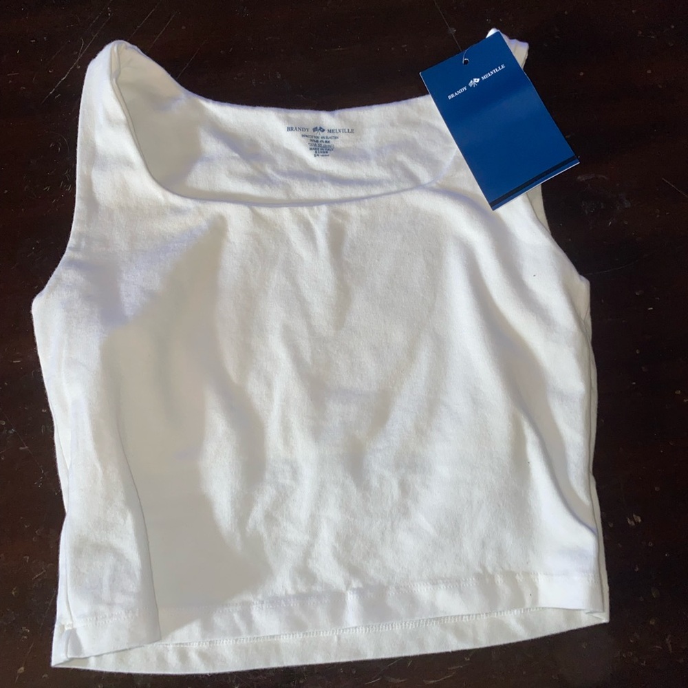 brandy melville white tank top one size